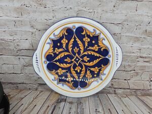 Ceramica Nova Deruta Handmade 12" Round Serving Platter with Handles Italy
